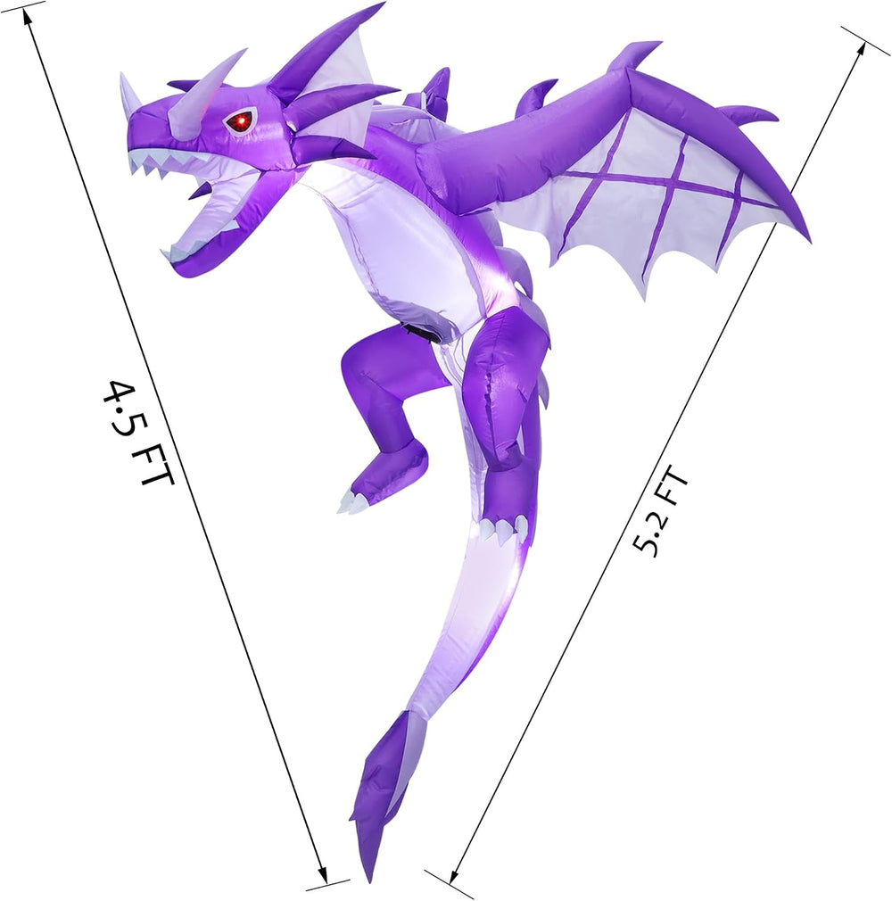 ATDAWN Inflatable Halloween Decorations Inflatables Dragon, Lighted Blow Up F...