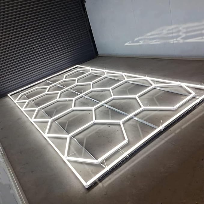 Car Detailing Led Garage Light, 15 Hexagonal Grid Systems Led Shop Lights - Image 9