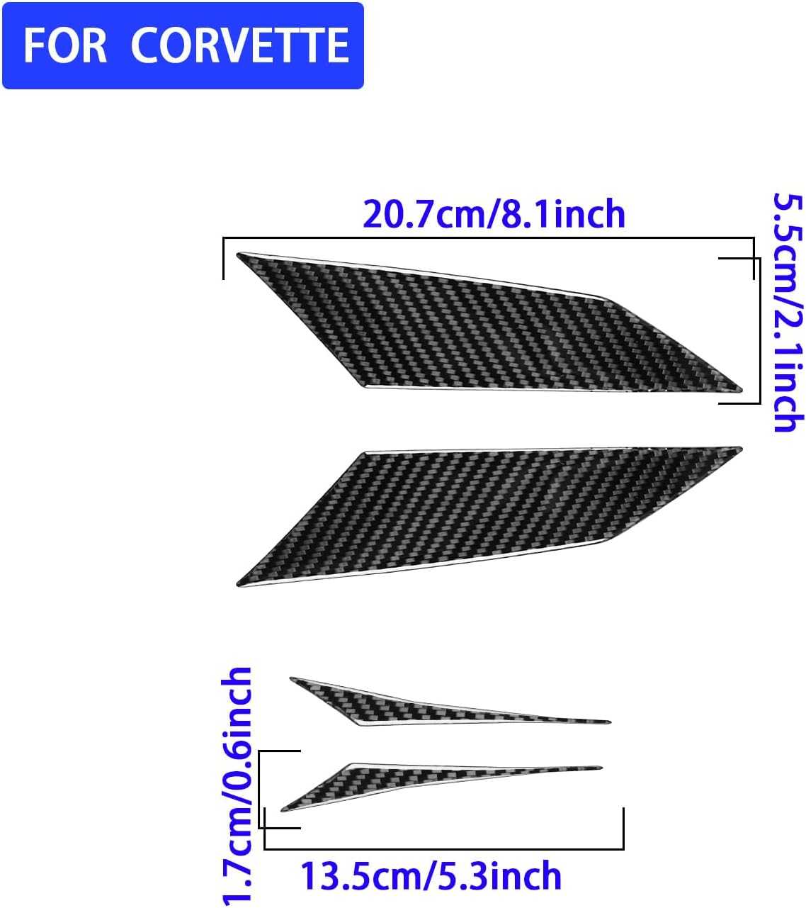 Soft Black Carbon Fiber Car Tail Lights Both Side Trim 4 Pieces Decal Sticker for Corvette C8 2020-2024 Carbon Fiber Rear Tail Light Lamp Side Cover Trim Left Right Side Car Accessories
