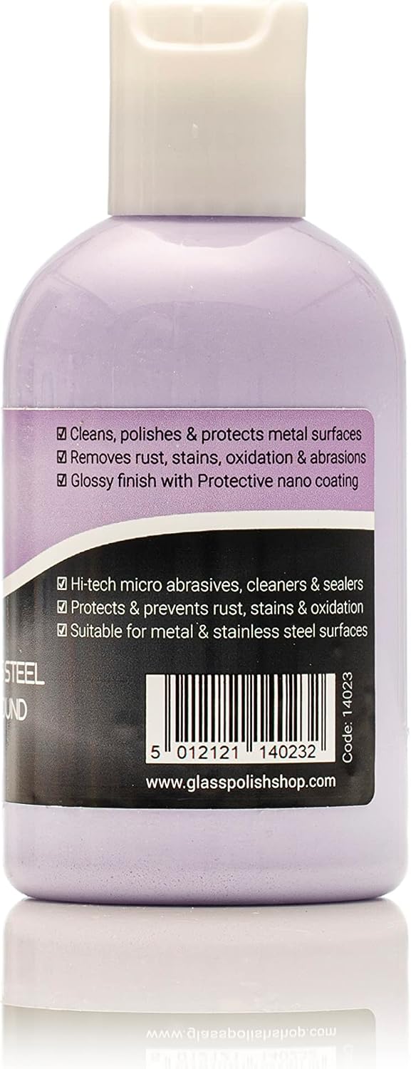 Glass Polish 3.4oz (100ml) Metal and Stainless Steel Polishing Compound, Polishing Solution for All Types of Metals - GP14023