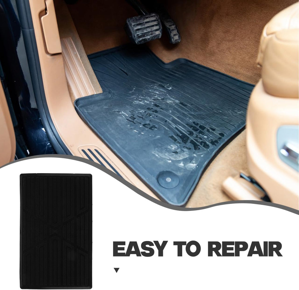 Healifty Universal Car Floor Mat Repair Patch, Rubber Heel Protector Pad for Driver Side Carpet, Anti-Slip Foot Pedal Plate Kit for Auto Truck Vehicle 9.05X5.90 Inch