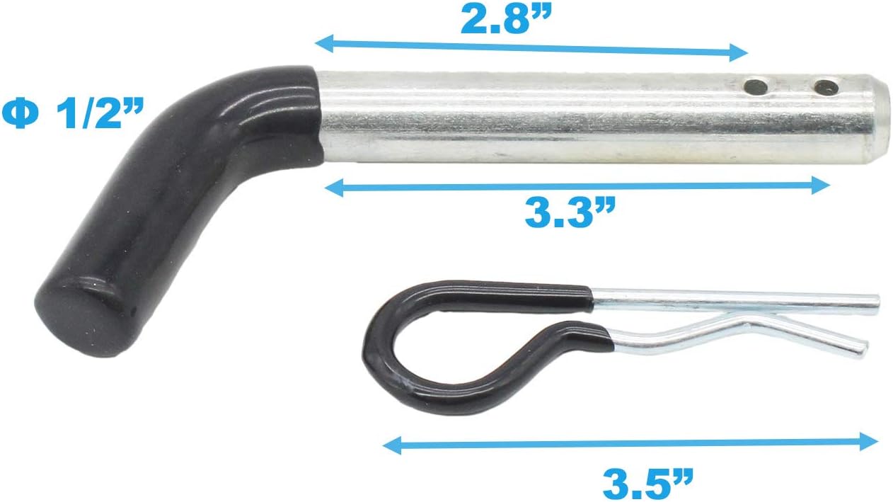 X-Haibei Trailer Towing Hitch Pin and Clip 1/2 inch Diameter fit Class I and II Hitches, 4 Pack