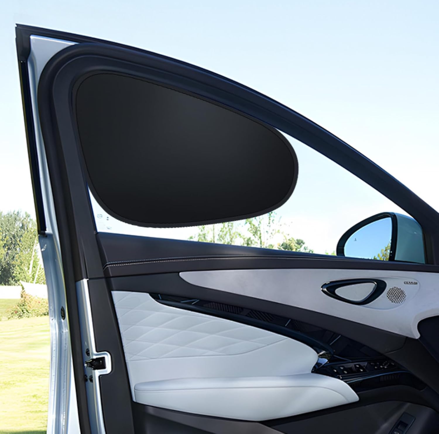 1Pc Car Side Window Sun Shade, Static Cling Black Sunshade, UV Protection Foldable Privacy Cover, Universal Fit for Front Side Windows, Car SUV Truck Interior