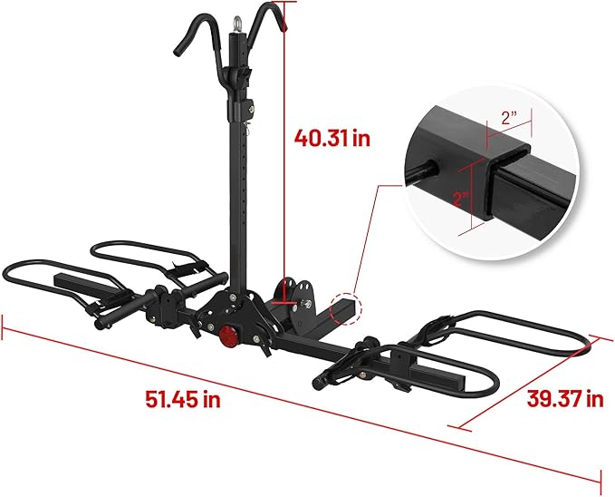 Young 200 lbs. 2 Bike Rack Hitch Mount Platform Style - Image 8