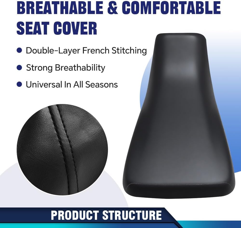 PIT66 ATV Seat Cover Fit Honda Rancher 350 2000-2006, Black PVC Leather | Weather-Resistant Replacement Seat Cover Compatible with Honda Rancher 350 2000-2006 Off Road Seatcover
