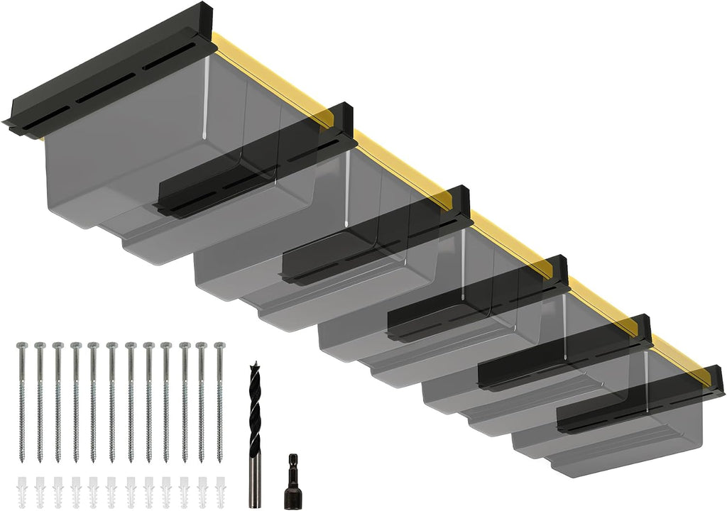 5-bin Overhead Garage Storage Rack, Heavy Duty Ceiling Storage Racks, Powder