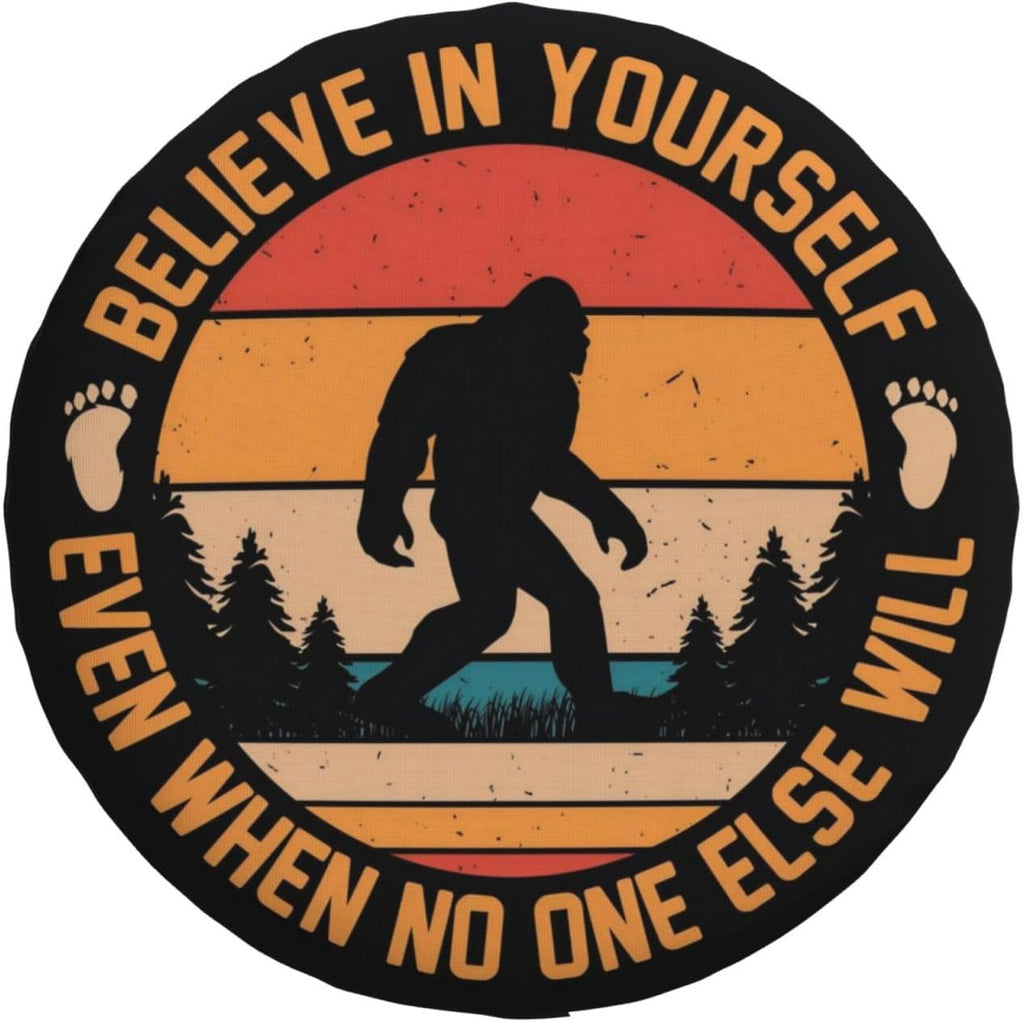 Spare Tire Cover for RV Camper, Bigfoot Sasquatch Tire Cover Protectors, Weatherproof Universal Wheel Cover for RV Travel Trailer Camper Truck 17in