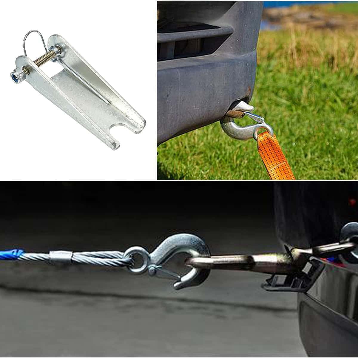4 Pack 2 Inch Steel Safety Hooks Latch Replacement Kit for Clevis Slip Hook Truck Trailer Towing Receiver Hitch, 2T