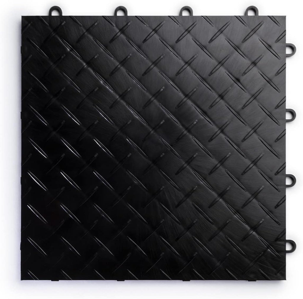 Big Floors RaceDeck Diamond Plate Design, Durable Interlocking Modular Garage