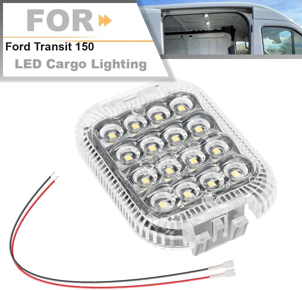 LED Interior Cabin Courtesy Cargo Load Space Area Dome Light for 2014+ Ford Transit 150/250/350/350 HD Cargo Van Transit Connect LED Rear Truck Bed Cargo Light with Harness Wiring