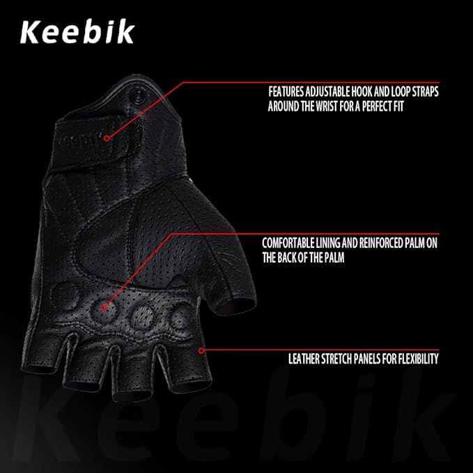 Goatskin Leather Motorcycle Motorbike Powersports Racing Gloves Reflective - Image 3