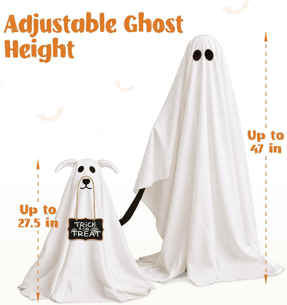 2 Pack Spooky Ghost Dog Halloween Decor Indoor for Party Decorations