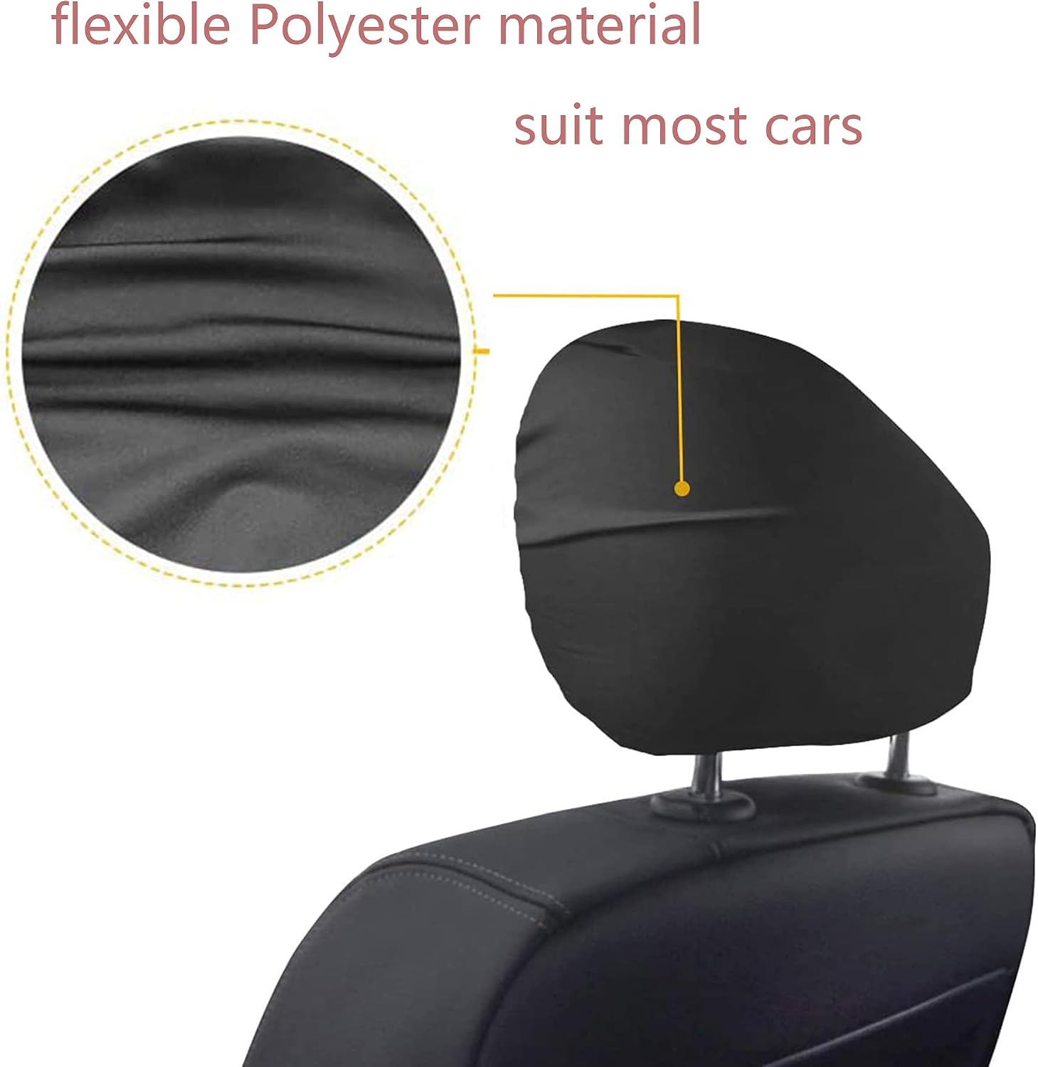 KEEPTOP Car Vehicle Seat Headrest Cover Seat Protector Cover Universal Fit Flexible Polyester Material 2pcs lot