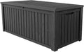 180 Gallon Lockable Resin Deck Box, Waterproof & UV-Resistant Outdoor Storage