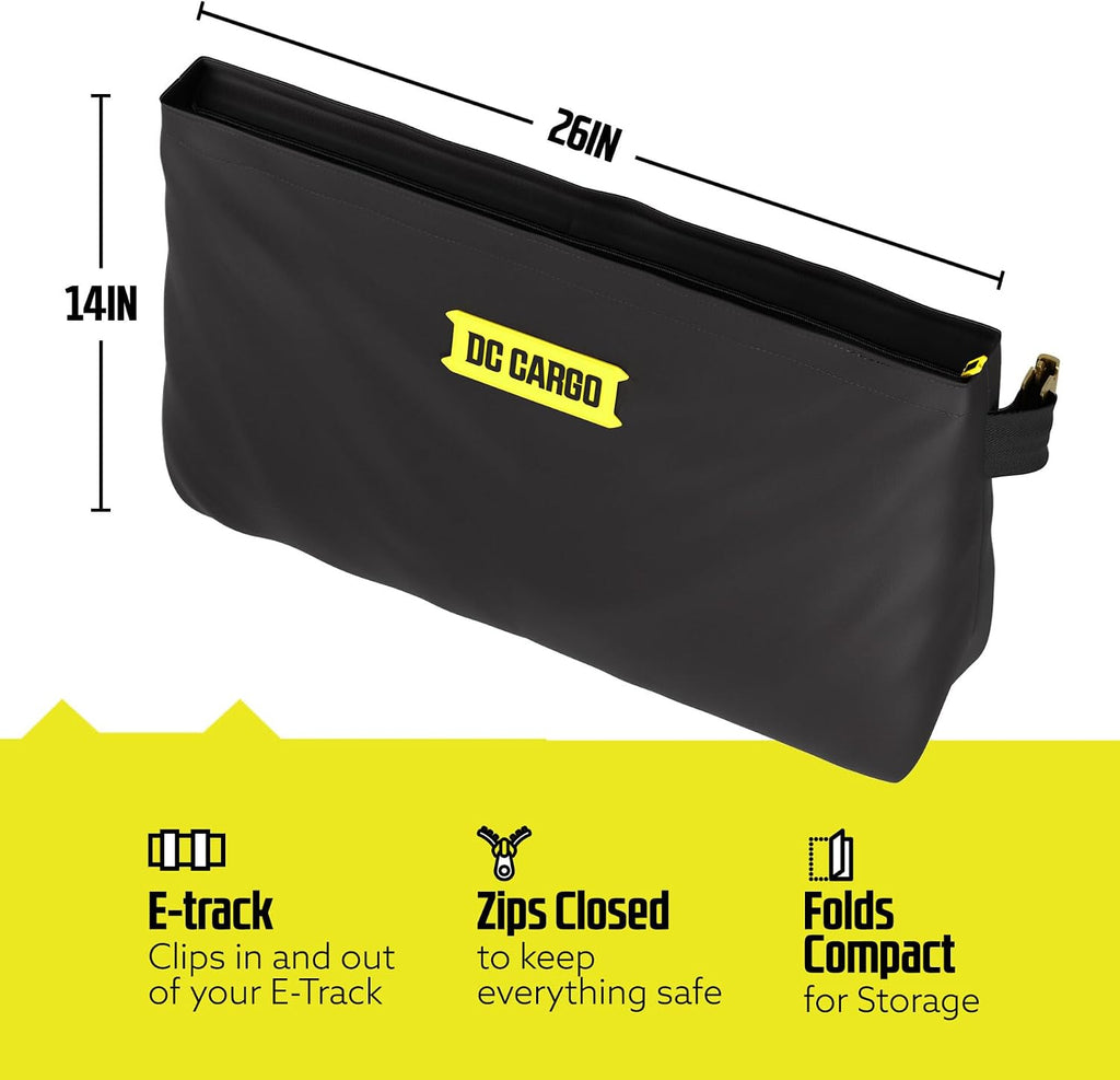 DC Cargo Mall E-Track Storage Bag for Trailers - Heavy-Duty 14 in x 24 in Canvas Zippered E-Track Bag - Weight Capacity 50 lb. - E-Track Accessories