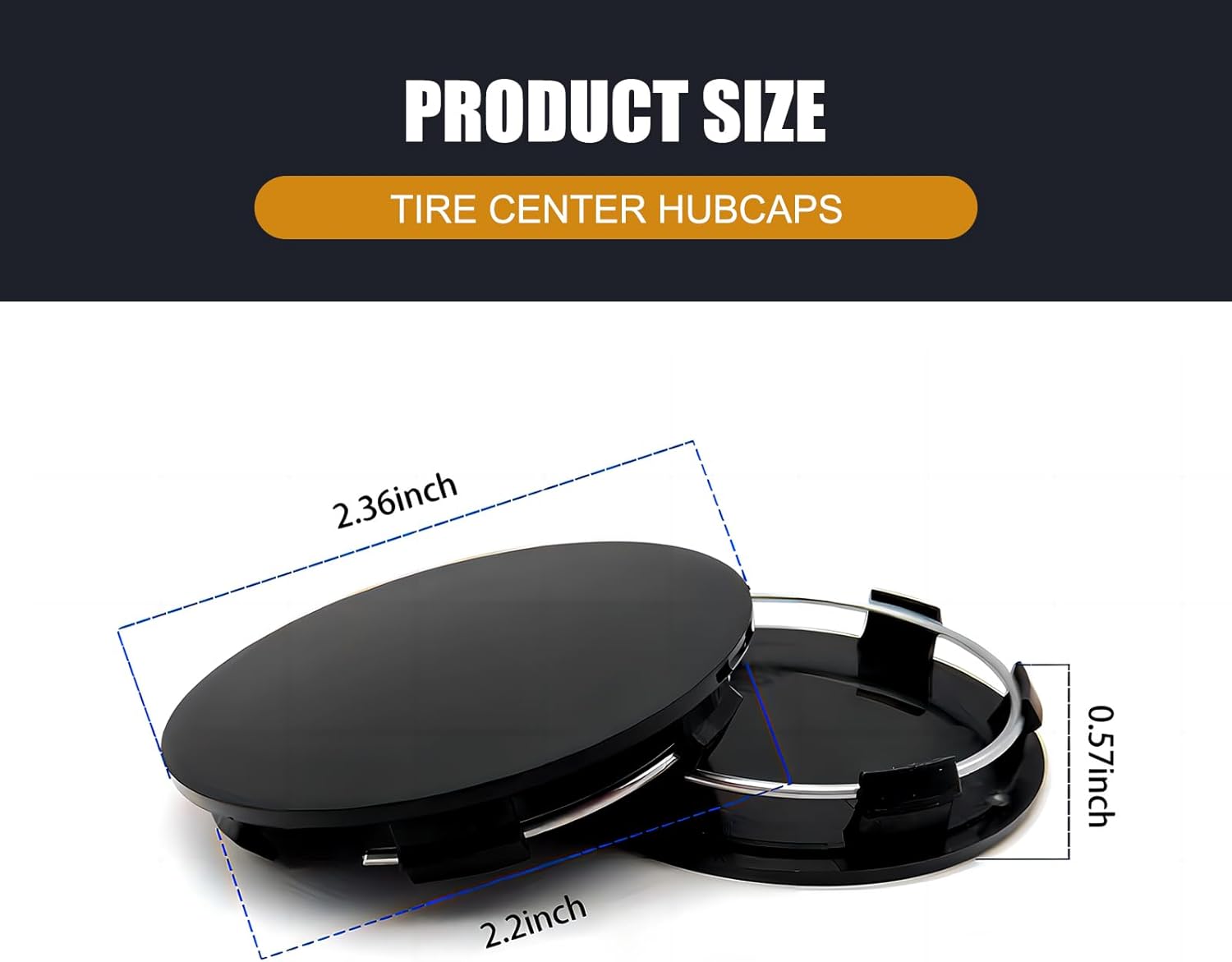 4 PCS Car Wheel Center Hub Cover, 60MM/2.36In Outer Diameter and 56MM/2.2In Inner Diameter, Snap-in Vehicle Rim Hub Caps Accessories (Silver)