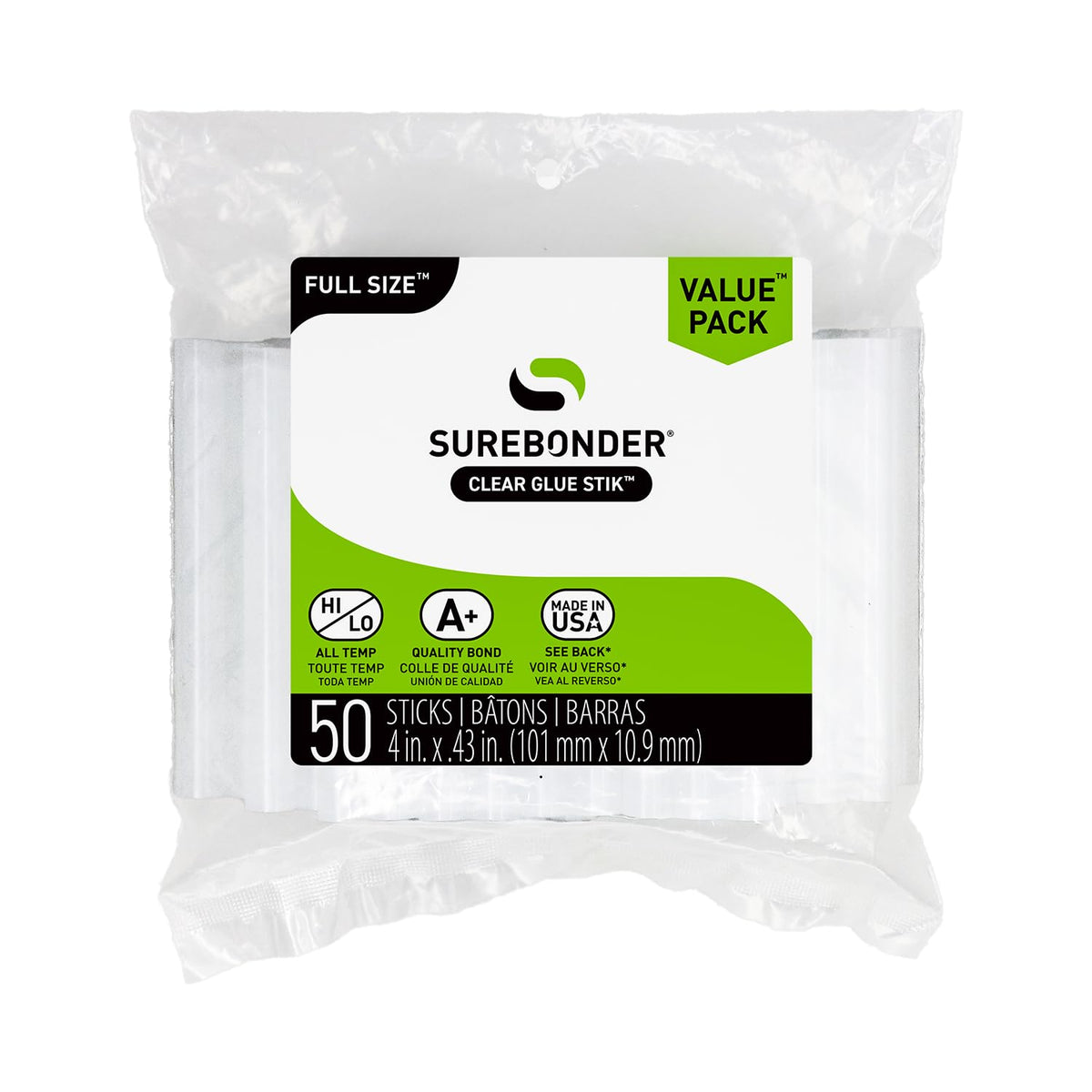 surebonder full size all purpose clear 4" hot, main product view