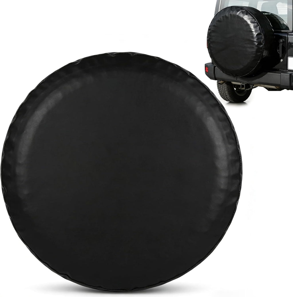 Spare Tire Cover,Waterproof Dust-Proof PVC Leather Tire Covers for Car,Truck,RV,SUV,Camper Trailer Universal,Tough Tire Wheel Soft Cover, Black(for Overall Wheel Diameter 27-29 inch)