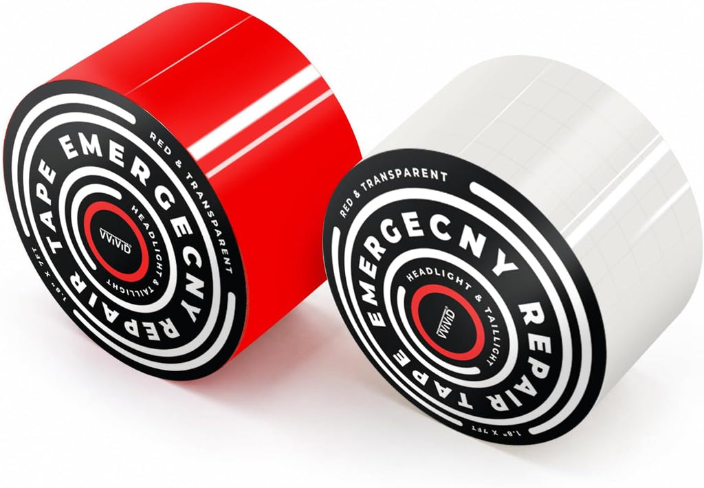 VViViD Headlight & Taillight Adhesive Repair Tape Red and Transparent 2-Roll Pack (1.8" x 7ft)