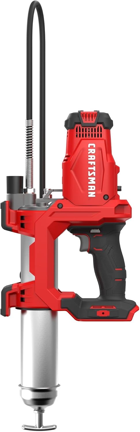 CRAFTSMAN Grease Gun V20 Electric Grease Gun Cordless, 40" Hose, LED Light, 10,000 Max PSI Pushes up to 9 oz. of Grease per Minute, Tool Only (CMCGG001B)