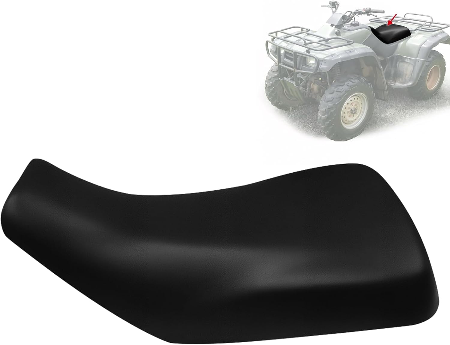 Seat Cover Compatible with Honda TRX350 Rancher 2000-2006 and Honda TRX400 Rancher 2004-2006, Heavy Duty Leather ATV Seat Cover Replacement, Black