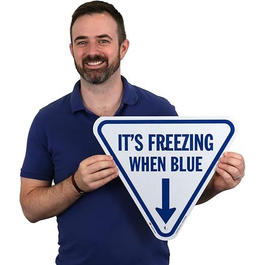 SmartSign It's Freezing When Blue Inverted Triangular Sign - Image 2