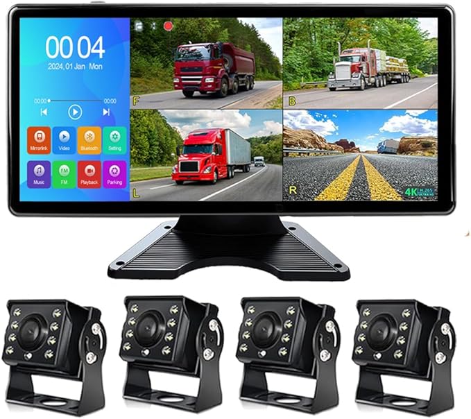 4K RV Backup Camera, 10.36" Touch Screen Monitor by PANASEN