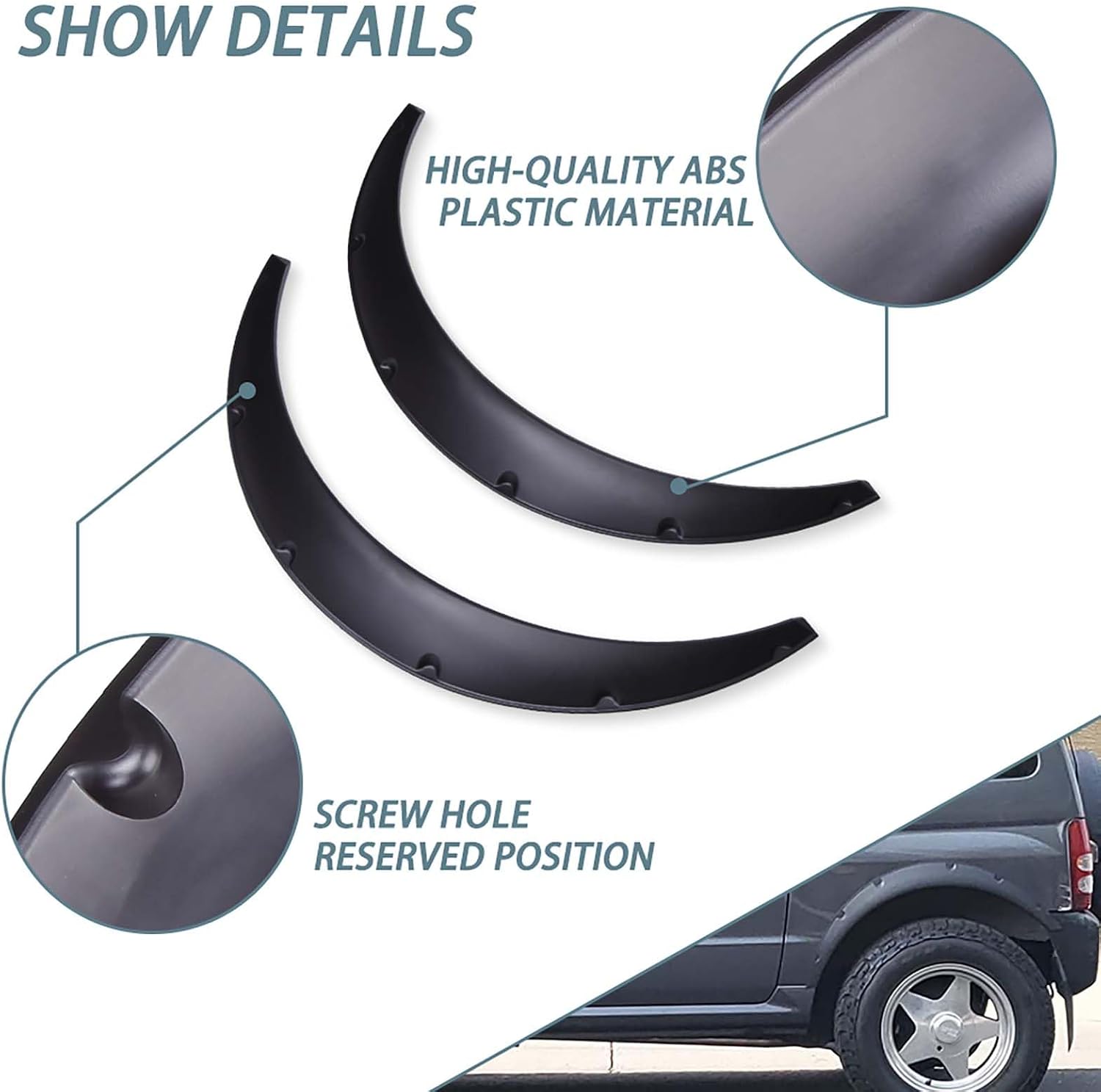 DREAMOTOR 4PCS Universal Fender Flares, 31.5 inch Length Fender Flares Wheel Arches, Car Flexible Wide Body Kit Compatible with Dodge Charger Ford Ranger Scion TC Honda Civic Accord VW Toyota Corolla
