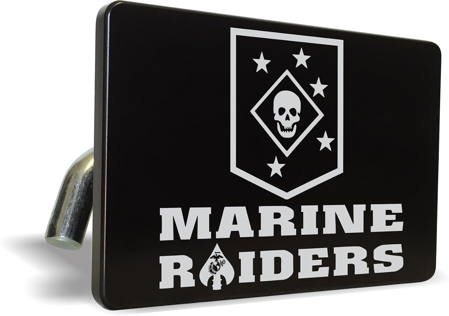 [Officially Licensed Marine Corps Product]- MARSOC Marine Raiders USMC - Premium Quality Anodized Billet Aluminum Laser Etched UV Resistant Metal Trailer/Tow Hitch Cover for 2" Receivers for Car