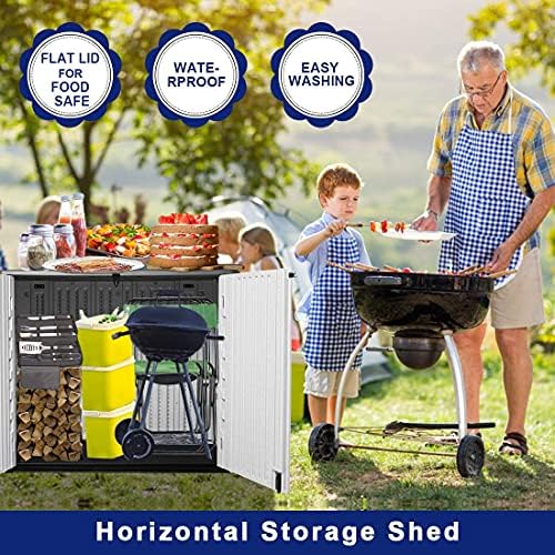 kinying outdoor storage shed - horizontal storage box on a desk or shelf