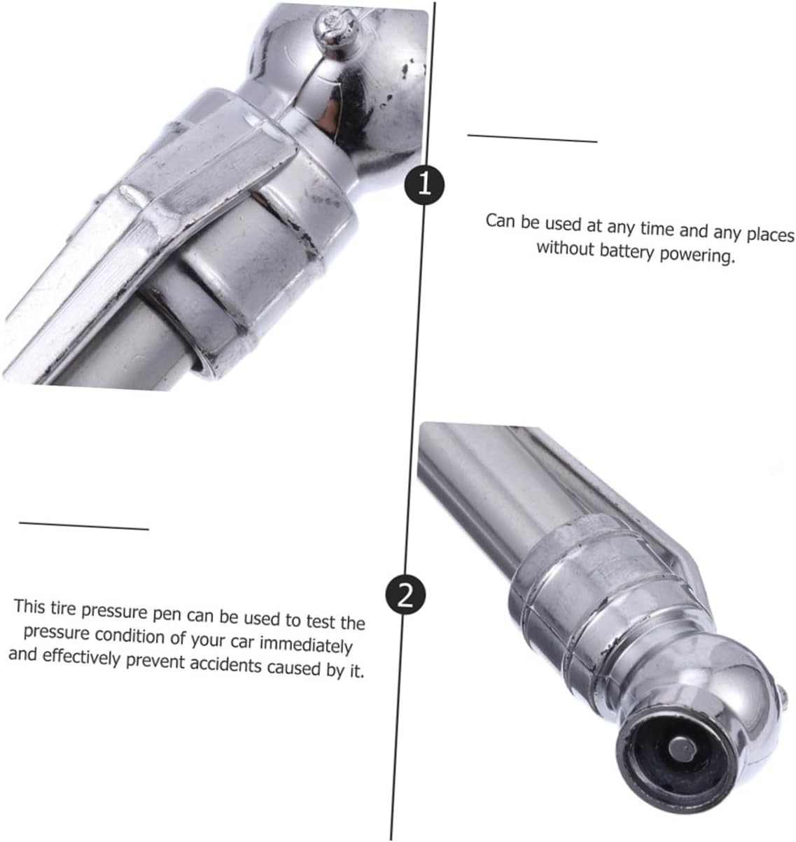 Pencil Tire Pressure Gauge 5pcs Silver Auto Tire Pressure Checker Pen for Car Wheel Maintenance Vehicle Repair Tool