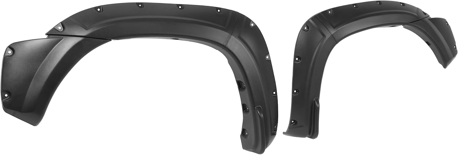 ALMULOO 4Pcs Fender Flares Compatible with 2012-2015 Toyota Tacoma | Fleetside 6 FT (72") Long Bed Models Only Wheel Arch Covers PP Plastic Textured Black