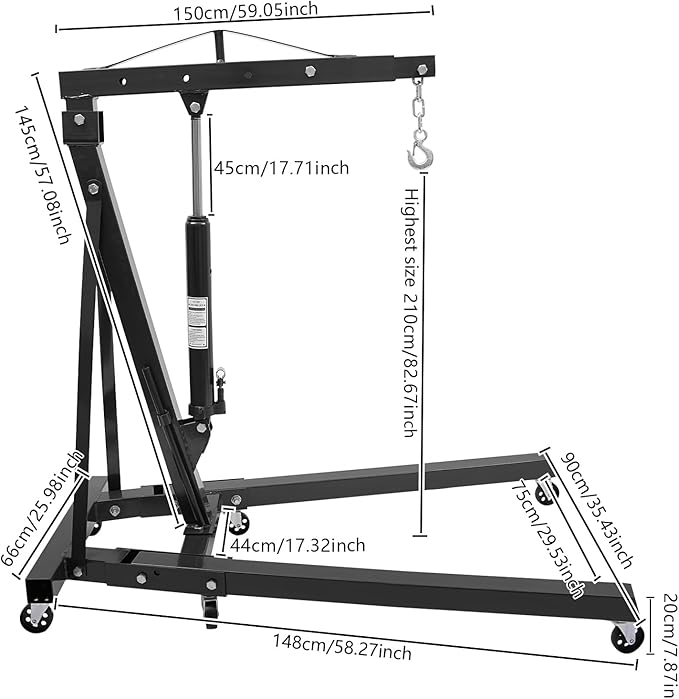 Folding Engine Hoist 1 Ton Engine Crane Lift - Image 2
