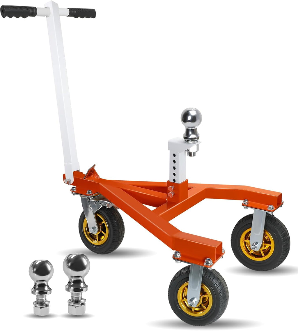 Trailer Dolly, 3500 lb Tongue with 2'' & 2-5/16'' Receiving Tongues | Heavy Steel Trailer Mover, Suitable for RV Boat Motorcycle Jet Ski