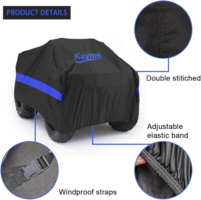 Kayme ATV Cover Waterproof Outdoor Heavy Duty, 4 Wheeler Quad Cover All Weather - Image 3