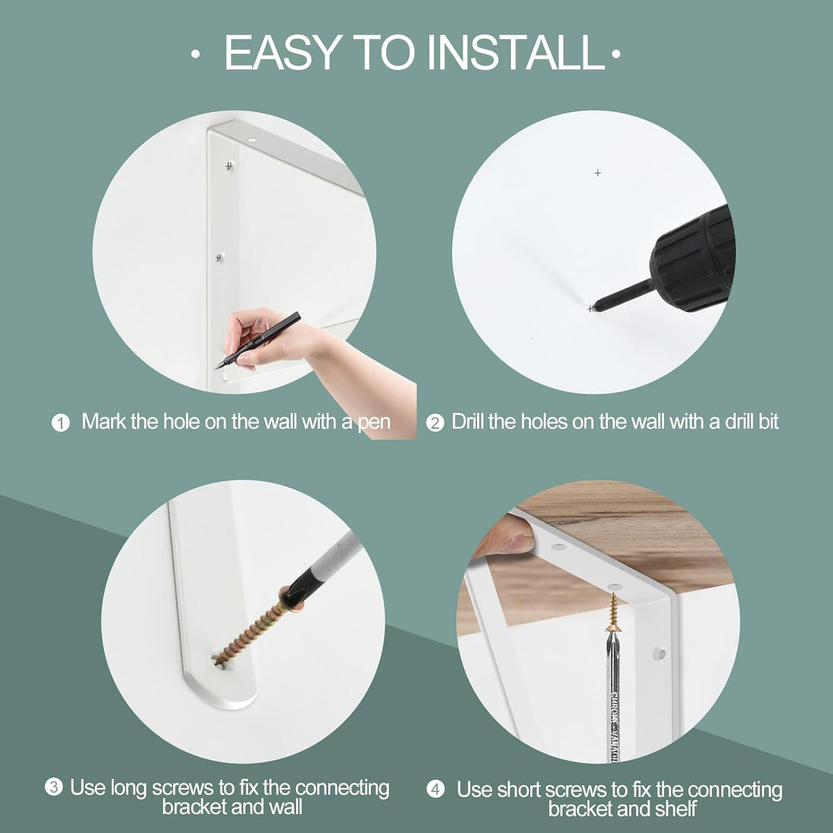 l18 x h 12" white heavy duty shelf, close-up detail