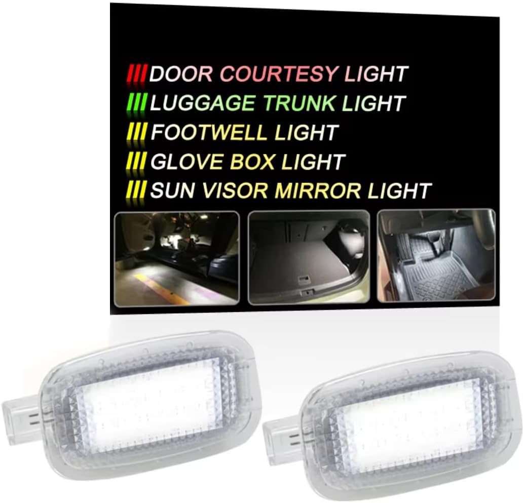 Car Trunk Light for Mercedes-Benz X164 GL-Class X204 GLK-Class, 2pcs Door Courtesy/Luggage Trunk Footwell Glove Box Sunvisor Mirror Light Assembly