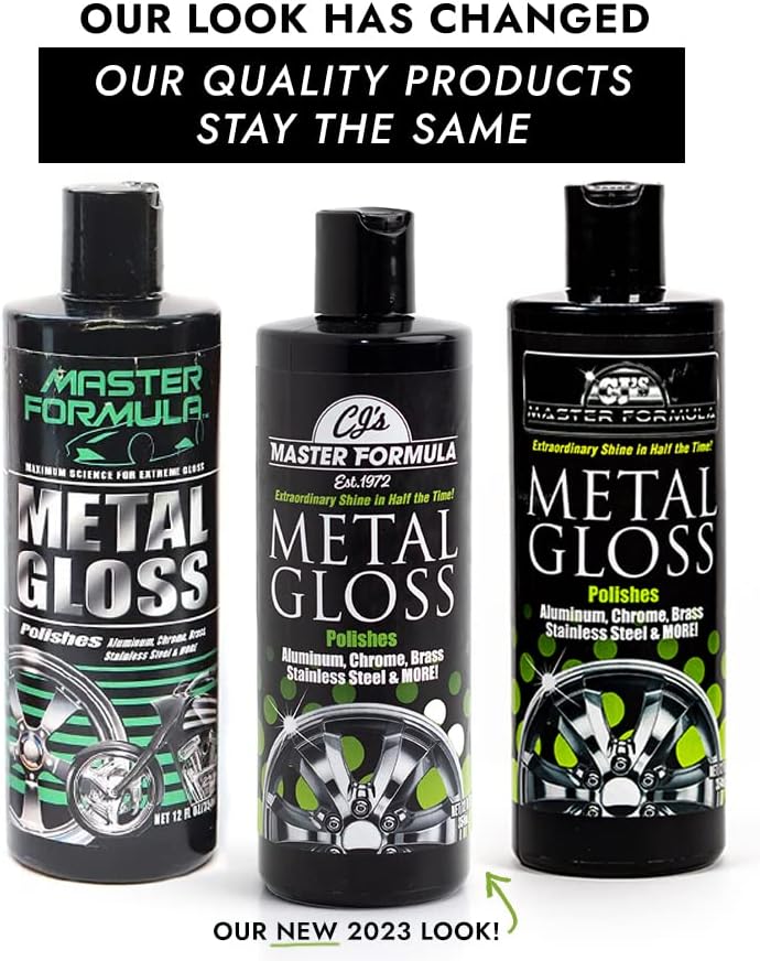 CJ's Master Formula Metal Gloss Detail Polish Extraordinary Shine for All Metals! Aluminum, Chrome, Brass, Stainless Steel, Silver, Gold, Pewter, and More!