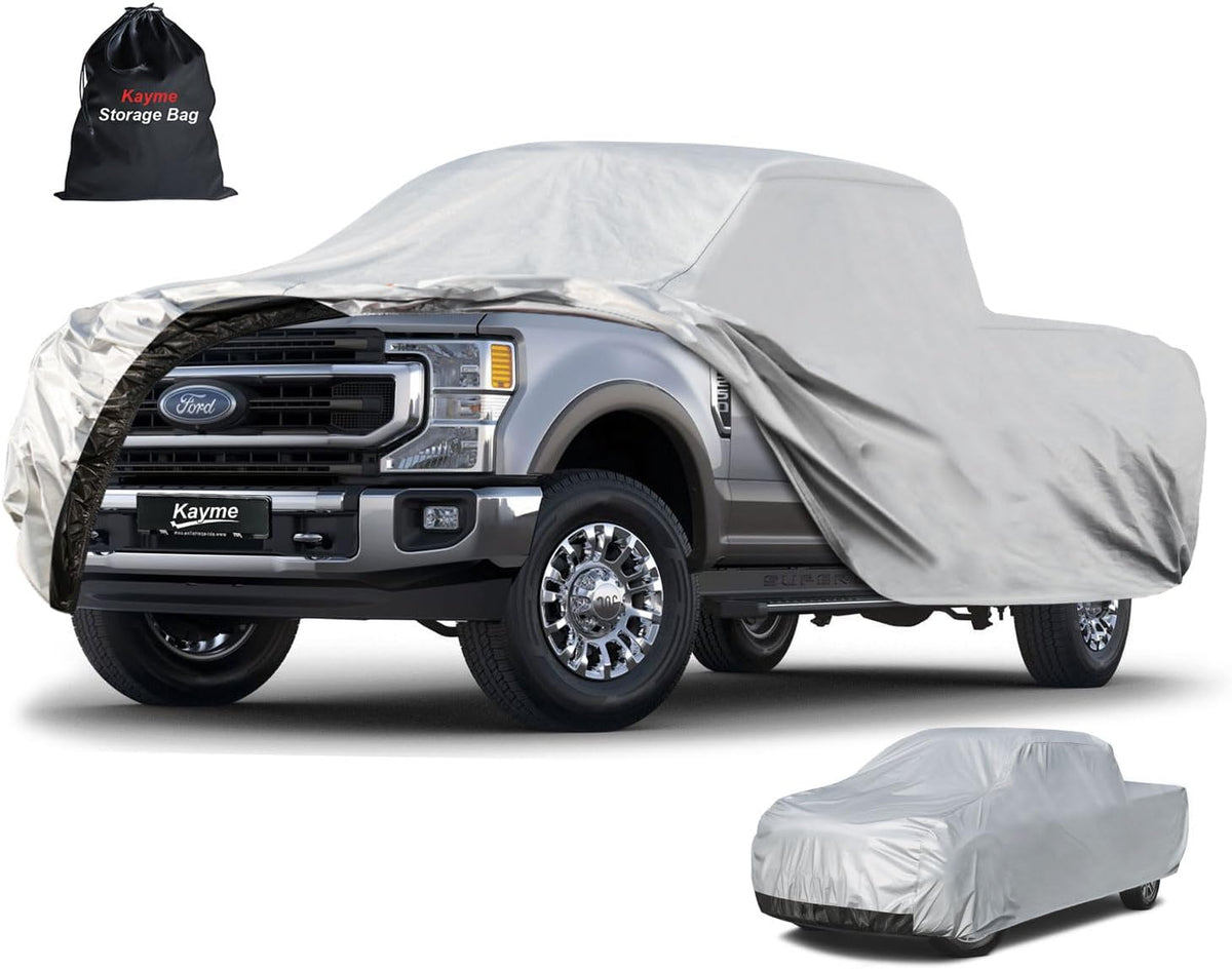 Kayme Full Size Truck Cover Waterproof All Weather, Heavy Duty Outdoor Large