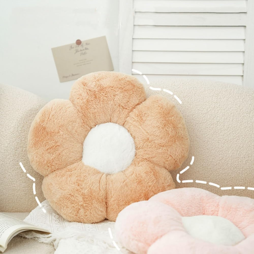 4 Pack Plush Flower Car Headrest Pillow and Lumbar Support Pillow Soft Comfor...