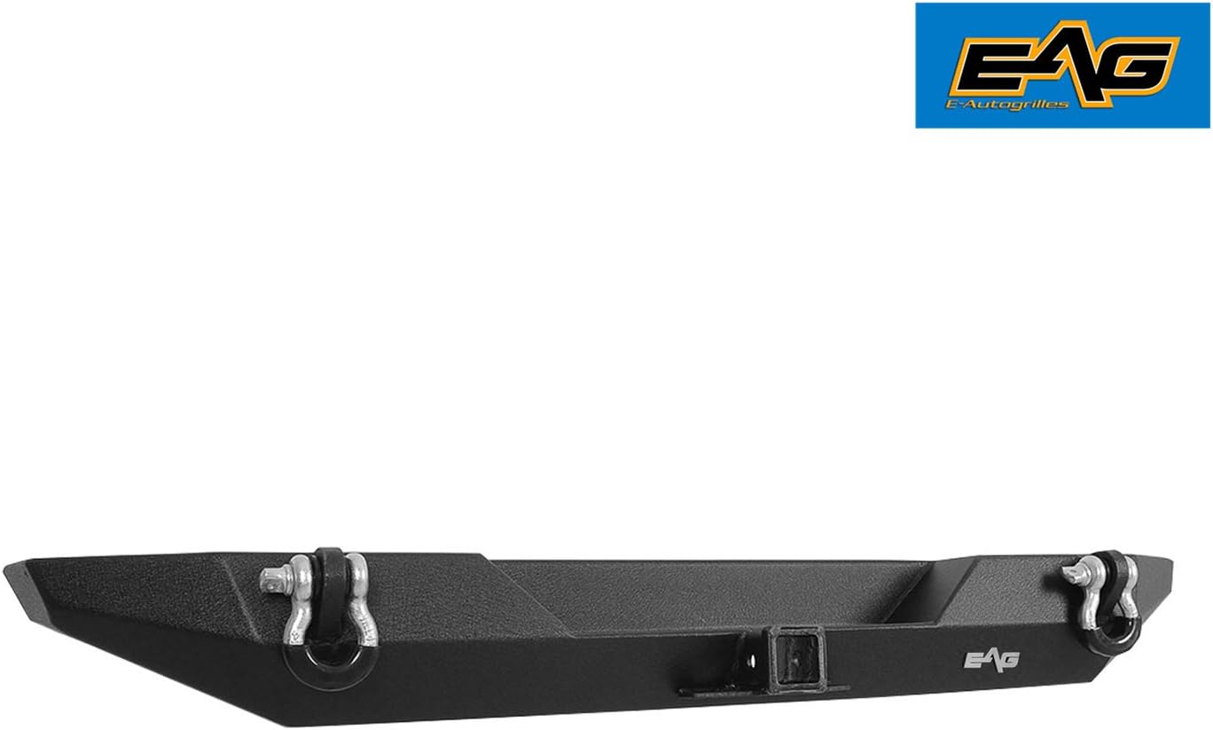EAG Rear Steel Bumper and Hitch Receiver Fit for 87-06 Wrangler YJ TJ