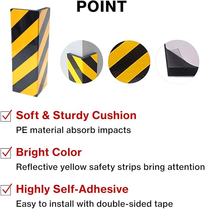 Garage Wall Protector for Car Doors, 4 Pack 15.7" x 9.8" Wall Corner Guard for - Image 3