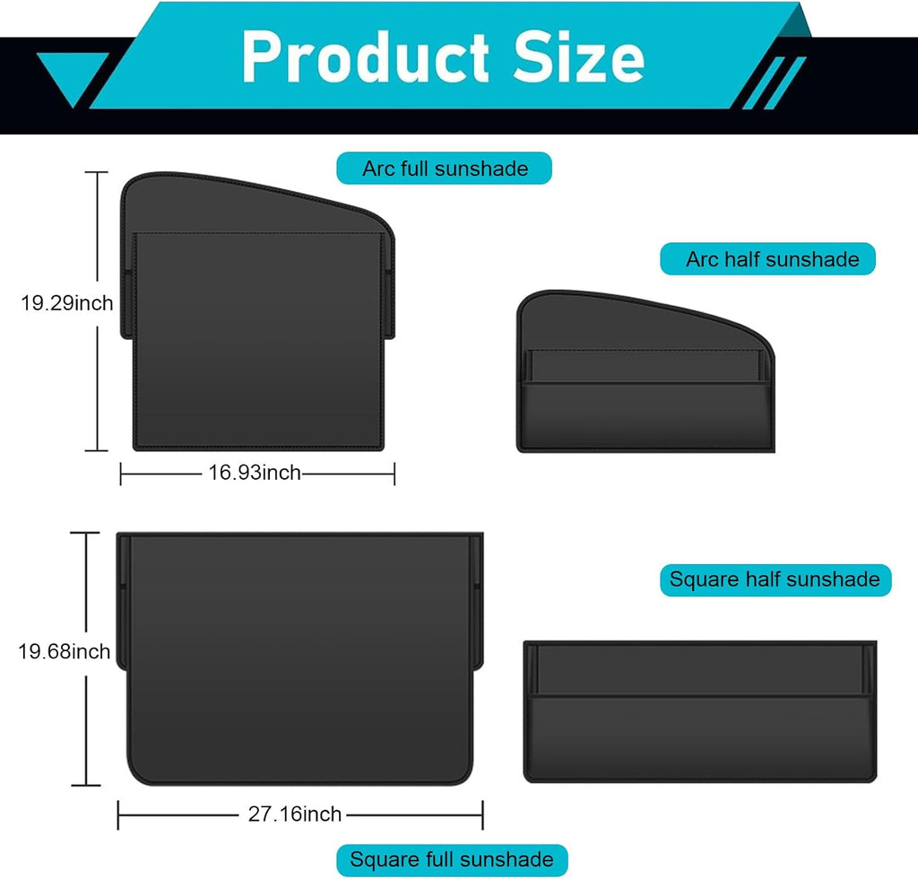 4 PCS Car Window Shades, Magnetic Privacy Sun Shade for Side Windows, Adjustable Blackout Car Window Covers, Universal for Most Vehicles (Black)