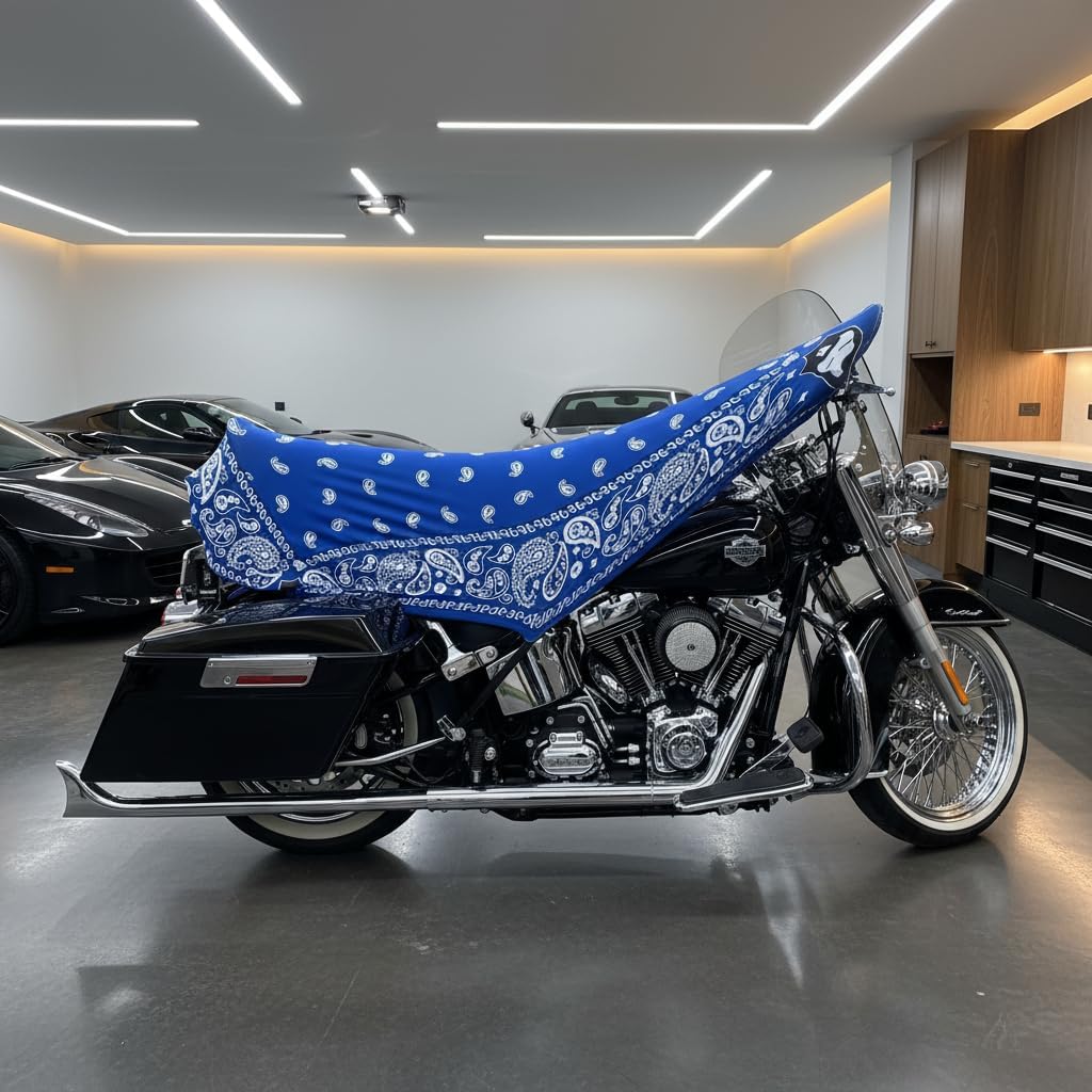 THIGHBRUSH® - Azul - Water Repellent Motorcycle Cover and Sunshade (Blue) | Keep Your Bike Seat Cool and Dry