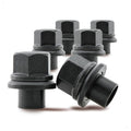 Two-Piece 19mm Sleeve Flanged Wheel Nuts 6PCS, M22x1.5 Hex:33mm Black for Heavy Duty Truck Semi Truck Fit Steel Dual Wheels with Hub Piloted Seat & 26mm Bolt Hole Size