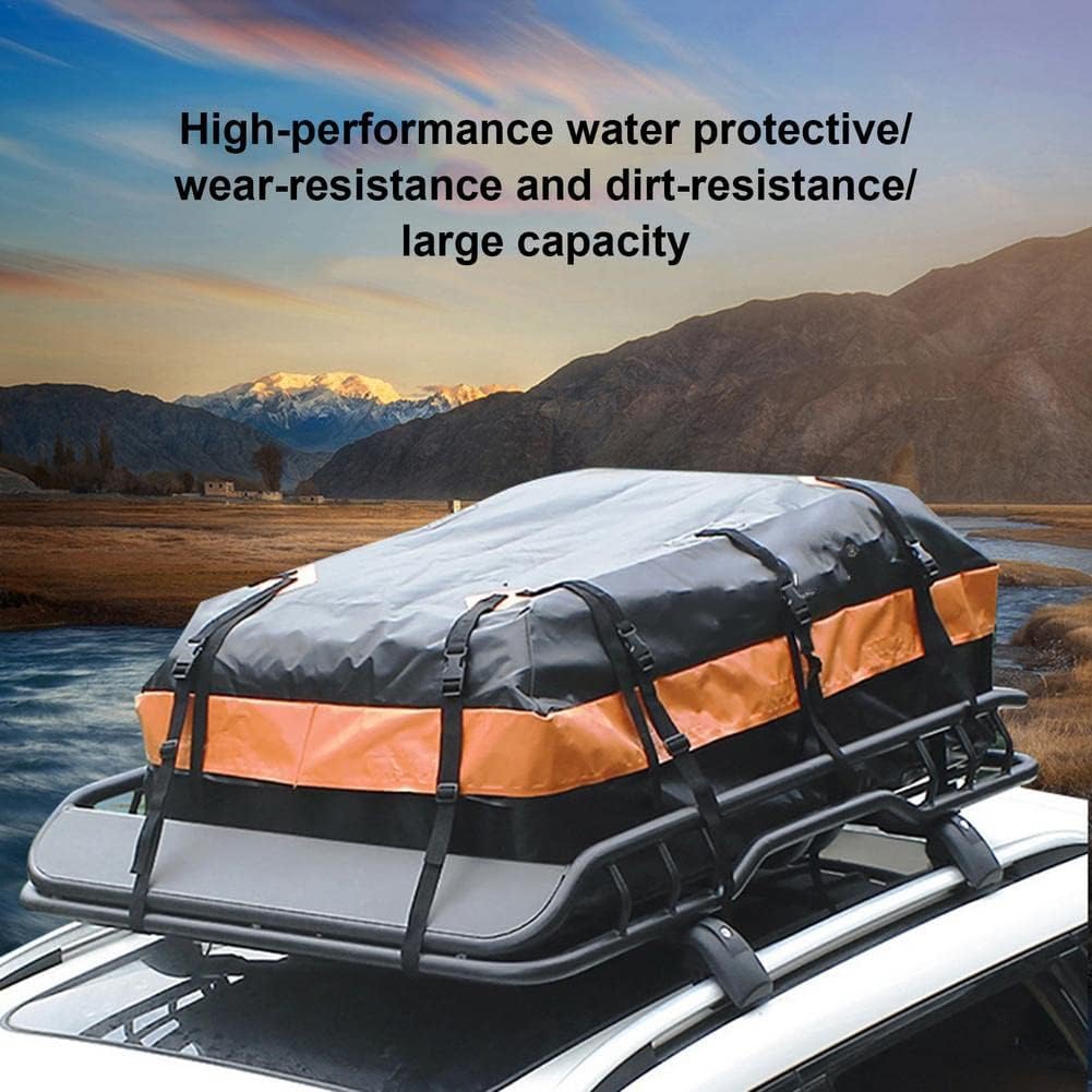 500D PVC Large Capacity Car Cargo Roof Bag Waterproof Rooftop Luggage Black Storage Travel for Cars SUV Van Truck