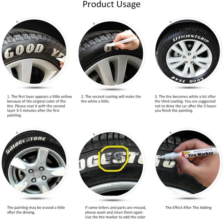 Mc-006 Touchup Paint Pen Cool White Large Volume Letter Marking Pen Marker for Car Tires