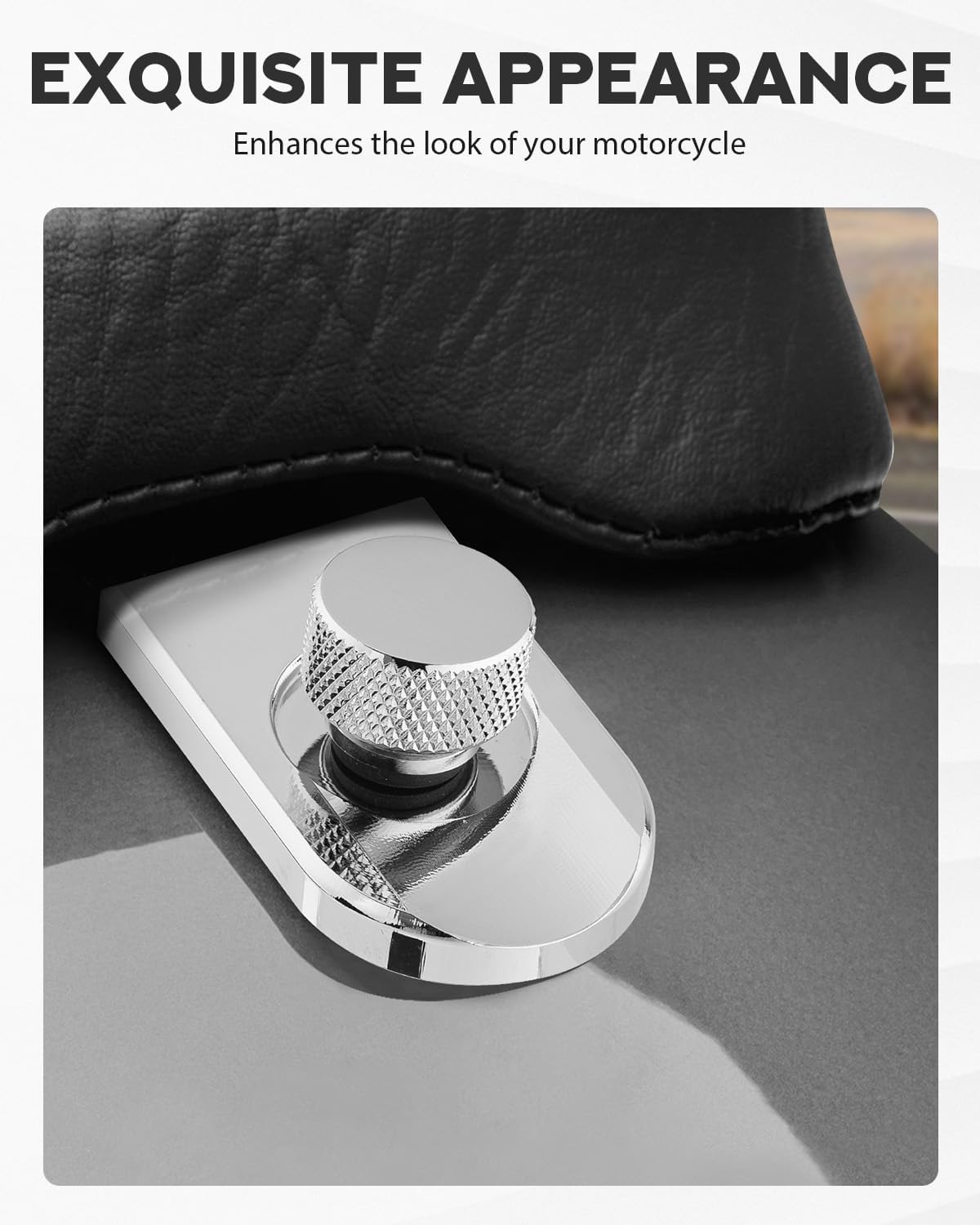 PBYMT Seat Bolt Tab Aluminium Screw Mount Knob Cover Compatible with Harley Davidson 1996-2026 Chrome
