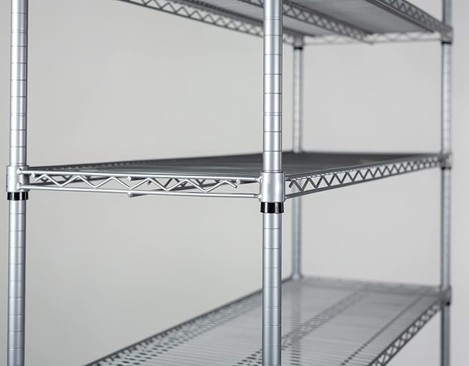 Omega 36" Deep x 36" Wide x 54" High 3 Tier Gray Starter Shelving Unit - Image 3