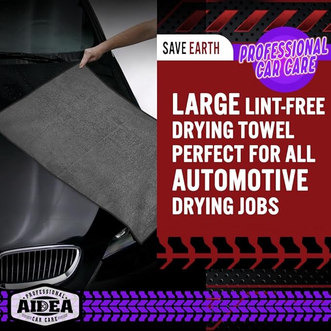 AIDEA Microfiber Towels for Cars-4PK, Large Professional Car Drying Towel - Image 6
